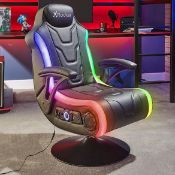(23/R3) RRP £300. X Rocker Monsoon RGB 4.1 Pedestal Gaming Chair. (Lot Comes With Fixings. No Acc...
