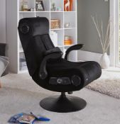 (21/R3) RRP £289.99. X Rocker Deluxe 4.1 Multi Media Gaming Pedestal Chair With Vibration Black....