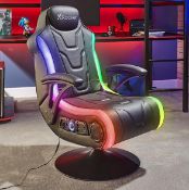 (20/R3) RRP £300. X Rocker Monsoon RGB 4.1 Pedestal Gaming Chair. (Main Chair Body, 2x Arms & 1x...