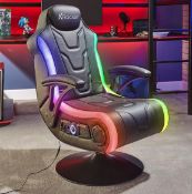 (9/P) RRP £300. X Rocker Monsoon RGB 4.1 Pedestal Gaming Chair.
