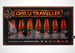 (115/5L) Lot RRP £105. 6x Chili Traveller 7 Extra Hot Sauces From Across The Globe RRP £17.50 Eac...