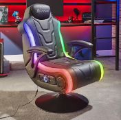 (28/R3) RRP £300. X Rocker Monsoon RGB 4.1 Pedestal Gaming Chair. (Lot Comes Power Cable & Fixing...