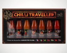 (112/5L) Lot RRP £105. 6x Chili Traveller 7 Extra Hot Sauces From Across The Globe RRP £17.50 Eac...