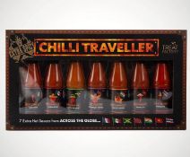 (113/5L) Lot RRP £105. 6x Chili Traveller 7 Extra Hot Sauces From Across The Globe RRP £17.50 Eac...