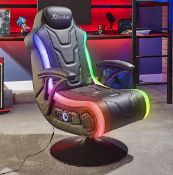 (33/R3) RRP £300. X Rocker Monsoon RGB 4.1 Pedestal Gaming Chair. (Lot Comes Power Cable. No Box...
