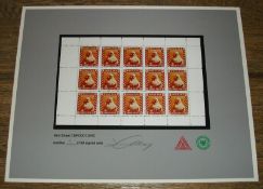 James Cauty - CNPD001-3VIC – (Red) SIGNED & MOUNTED MINT SHEET No. 18/50 - CNPD (2005)