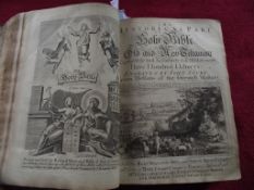 1736 Holy Bible - 132 pages of Engravings - John Sturt + Maps 