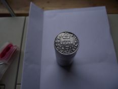Victorian Silver 'Sixpence' Vesta Case - Birmingham 1887 -Possible D & L Spiers