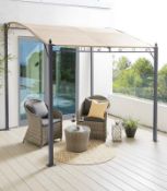 (36/P) RRP £229. 2.5M Wall Mounted Gazebo Natural. Powder Coated Steel Frame & Polyester Waterpro...