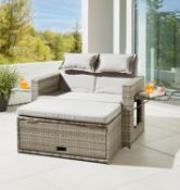 (6/P) RRP £719. Marseille Sofa Day Bed Grey. Easily Turned Into A Daybed For Lounging. Durable An...