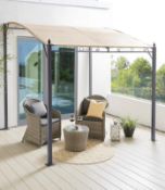(37/P) RRP £229. 2.5M Wall Mounted Gazebo Natural. Powder Coated Steel Frame & Polyester Waterpro...