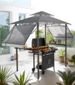 (45/P) RRP £189. S & J BBQ Gazebo Grey. Canopy With Eaves To Aid Protection To The BBQ. Features...