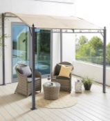 (78/P) RRP £229 When Complete. Wall Mounted Gazebo Natural. Lot Contains Frame Only, No Fabric Or...
