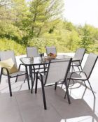 (10/P) RRP £379. Malaga 6 Seater Dining Set Grey. Lot Contains 6x Chairs, 1x Table & Fixings). (C...