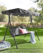 (69/5D) RRP £129. Porto 3 Seater Swing Charcoal. The Seat Is Highly Sun Heat Resistant And Requir...