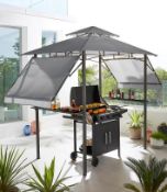 (40/P) RRP £189. S & J BBQ Gazebo Grey. Canopy With Eaves To Aid Protection To The BBQ. Features...