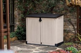 (58/P) RRP £129. Keter Store It Out Midi Beige/Brown 880L Capacity Outdoor Storage Box. Elegant W...