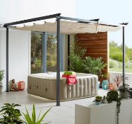 (76/P) RRP £359 When Complete. Aluminium Pergola Roof Grey. Dimensions: (H240 x W300 x D300cm). (...