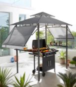 (41/P) RRP £189. S & J BBQ Gazebo Grey. Canopy With Eaves To Aid Protection To The BBQ. Features...