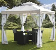 (35/P) RRP £390. Polenza 2.5m Gazebo White. Powder Coated Steel Frame & Polyester Fabric. Dimensi...