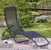 (67/5G) RRP £69. Siesta Reclining Lounger Black. Easily Moves From Upright To Recline. Foldable F...