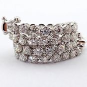 Certificated 14K White Gold Diamond Bracelet / Total 2 ct