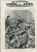 Children’s Day Phoenix Park Dublin Queens Visit 1900 Antique Print.