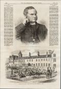 Troops In The Yard Of the Poorhouse Kells Ireland 1870 Antique Print.