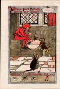 Christmas Little Jack Horner 1900 Cecil Aldrin Antique Print.