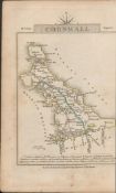 John Cary’s 1791 Rare 230 Yrs Old Antique Copper Engraved Map Cornwall & Cheshire.