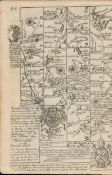 Britannia Depicta E Bowen c1730 Map Chippenham, Bath Wells, Marlborough Trowbridge.