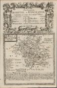 Britannia Depicta E Bowen c1730 Map Warwick Droitwich Worcester Tewksbury.