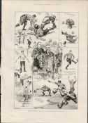 1899 FA Cup Final Derby v Sheffield United Antique Print.