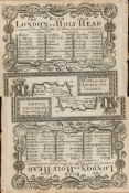 Britannia Depicta E Bowen c1730 Map The Road From London To Holyhead Anglesey.