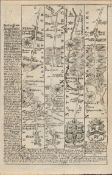Britannia Depicta E Bowen c1730 Map Melton Mowbray, Nottingham, Mansfield.