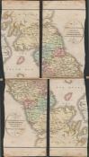 John Cary’s 1791 Copper Plate Engraved Folding Map of England.