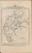 John Cary’s 1791 Antique Copper Engraved Map Cumberland & Derbyshire.