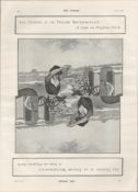 Brighton Beach Sun-Bathing 1901 Original Antique Print