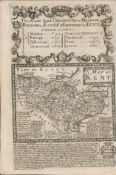 Britannia Depicta E Bowen Rare c1730 Antique Map Kent London Barking Isle of Sheppey Dover Etc.