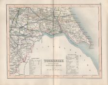 Yorkshire East & West Riding 1850 Antique Steel Engraved Map
