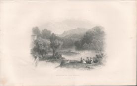 Antique Print 1850’s Meetings of the Waters Avoca.