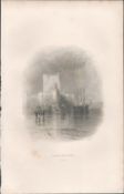 Antique Print 1850’s Carrickfergus Antrim.