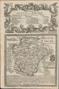 Britannia Depicta E Bowen c1730 Map Devon Tavistock Dartmouth Exmouth Etc.