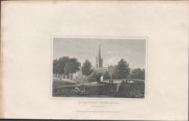 Strafford-Upon-Avon 1850 Antique Steel Engraved Illustration.
