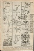 Britannia Depicta E Bowen c1730 Map Newhaven Lewes Brighton Shoreham by Sea Etc.