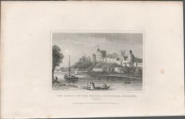 Royal Family Windsor Castle 1850 Antique Steel Engraved Illustration.