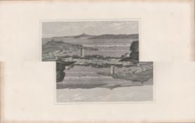 St Ives Harbour Cornwall 1850 Antique Steel Engraved Illustration.