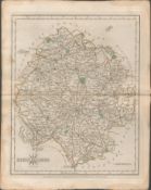 Herefordshire John Cary 1787 Antique Hand Coloured Map.