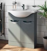 Elsdon Stone Grey Vanity Unit. 650mm. GR6501. Appears Unused. Unit Only