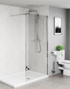 1950 x 800mm Walk In Wet Room Shower Panel. V8SWG080. Appears New & Unused.